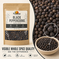 Poivre noir en grains 100g, épice entière 100% naturelle, sans additifs, qualité supérieure, vente en gros, OEM, marque privée, faible MOQ