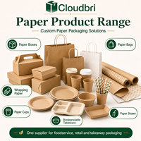 Cloudbri 6-delige wegwerp voedselbak van kraftpapier voor catering, afhaalmaaltijden, fruitsalade en snackverpakkingen