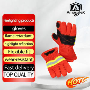 Combinaisons de pompier imperméables avec gants ignifuges en Nomex, cuir de vache et aramide, équipement de sécurité incendie - Product Image 1