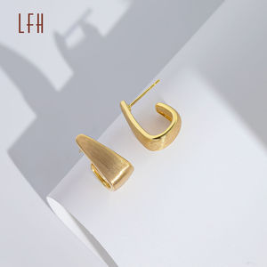 18k Yellow <b>Gold</b> <b>Chunky</b> <b>Hoop</b> Earrings Jewelry C Shape <b>Hoop</b> Earrings Saudi <b>Gold</b> Jewelry Pawnable 18k Oro 18k Original - Product Image 3