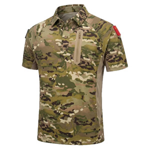 Camiseta Polo Táctica de Camuflaje DF25 para Hombre, Tejido Ice, Secado Rápido, Manga Corta, Transpirable, Cuello Solapa, Azul Oscuro, Venta al por Mayor - Product Image 1