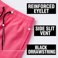 Short de bain personnalisé rose corail à séchage rapide pour homme, avec cordon élastique et fentes latérales, idéal pour la plage, le sport et les vacances d'été
