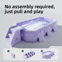 Piscine gonflable pliable en PVC écologique pour usage domestique et extérieur, idéale pour le jeu des bébés, des enfants et des familles, avec fonction de surf, 1,5m-3m
