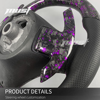 Volant en fibre de carbone forgé personnalisé avec LED violettes pour BMW Série 3 LCI M3 E90 E91 E92 E93 E81 E82 E87 E88 330i 135i 2006-2013