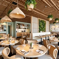 Ensemble de mobilier de restauration commercial en bois OEM ODM pour cafétéria, stand de loisirs, table et chaises de salle à manger