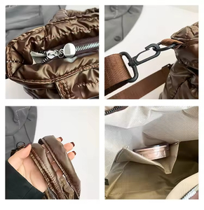 Puffer <b>Tote</b> Bag for Women Large Quilted Puffy Handbag Lightweight Satchel Purse for Work Travel Gym Shop - Product Image 4