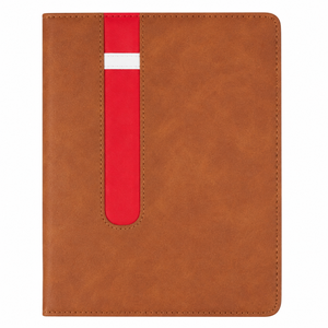 Carnet de notes Aurelux Premium bleu à couverture rigide avec attache pour stylo et bande d'accentuation rouge pour la planification quotidienne professionnelle et les tâches de bureau - Product Image 2