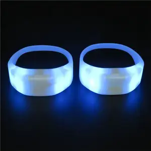 DMX Function Remote Control Custom Logo Printing LED Flashing Bracelet For Wedding And Concert Party