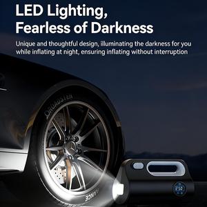 משאבת אוויר ניידת לצמיגי רכב עם מד לחץ אוויר, 12V, חומר ABS, ניפוח מהיר ומדחס - Product Image 3