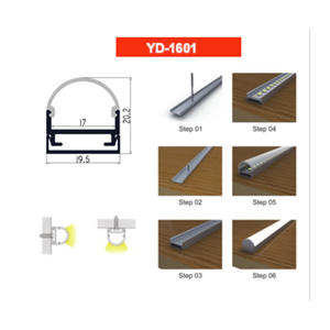 Profil en aluminium LED monté en surface en demi-cercle haut <span class=keywords><strong>de</strong></span> gamme avec un plateau avec une taille <span class=keywords><strong>de</strong></span> couverture <span class=keywords><strong>de</strong></span> PC en 19.5*20.2mm - Product Image 5