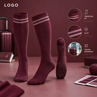 Chaussettes de compression sportives à soutien gradué pour mollets larges, motif rayé, logo assorti, emballage, échantillon, homologation
