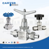 Válvula de Aguja Carter A105 304 316L, Rosca de Compresión, Soldadura Manual, Ángulo Recto, Sellado Metálico, para Agua, Aceite, Gas, Vapor, ANSI Clase VI, OEM