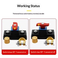 Interruptor de Corte de Corriente Universal de 12/24V para Automóviles y Vehículos Agrícolas con Abrazadera de Aluminio Revestido de Cobre y Goma