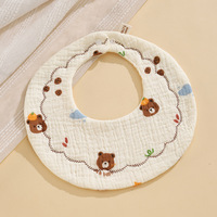 Bavoirs pour bébé, bavoirs pour nouveau-nés, bavoirs absorbants pour bébé, bavoirs ronds en coton de style dessin animé