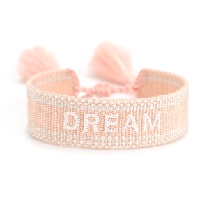 Braccialetti intrecciati con nappe con lettere c'est <span class=keywords><strong>la</strong></span> <span class=keywords><strong>vie</strong></span> Dream bracciale amicizia intrecciato fatto a mano regolabile - Product Image 5