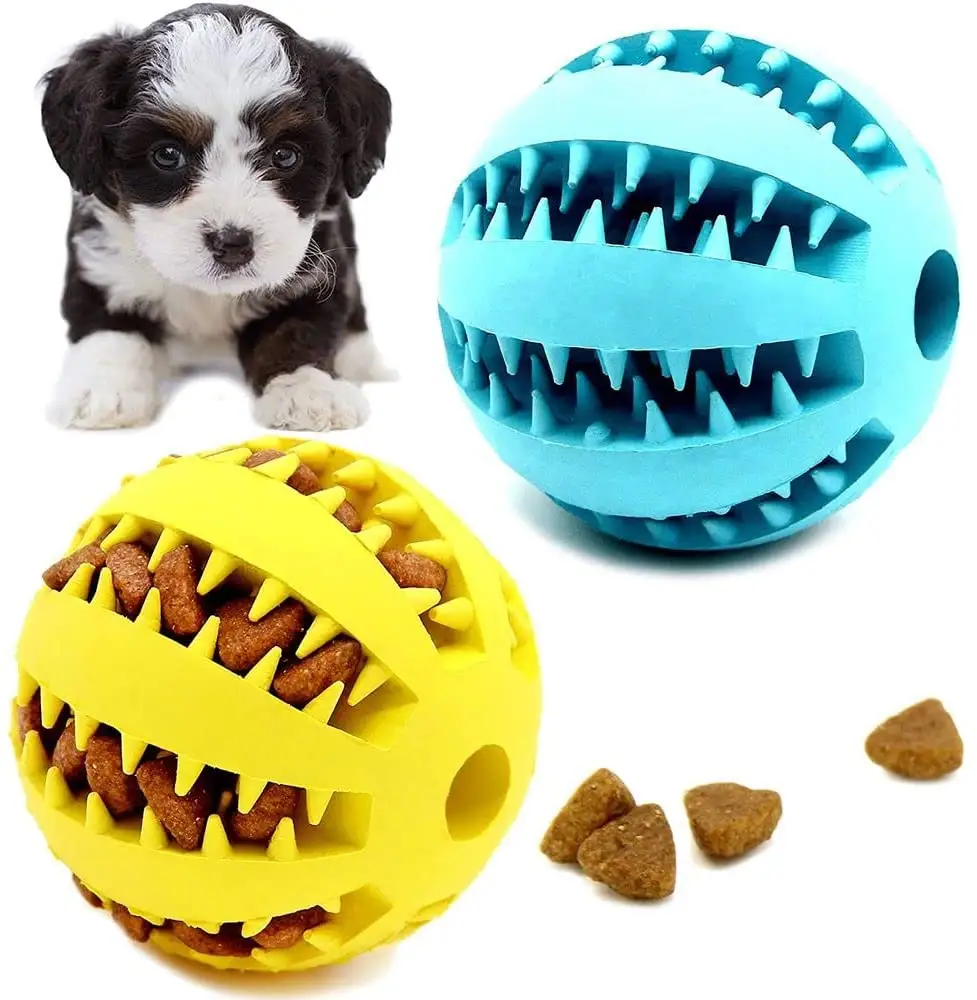 कुत्ते गेंद खिलौना पालतू शुरुआती चबाने के लिए बुद्धि इलाज गेंदों कुत्ते पालतू पशु खाद्य इलाज फीडर चबाना दांत सफाई व्यायाम खेल प्रशिक्षण गेंद