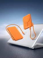 Banco de Energía Portátil de Gran Capacidad 22.5W con Cable Autoajustable y Absorción Magnética, Estación de Carga 10000mAh