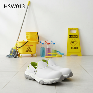 ZYF, Zuecos de Seguridad Blancos con Media Plataforma, Estilo Slip-On, para Entornos <span class=keywords><strong>Sanitarios</strong></span>, Resistentes a Bacterias, Modelo HSW013 - Product Image 2