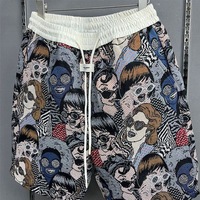 Shorts d'été en polyester imprimé, nouvelle collection haut de gamme, tendance, décontractés, avec cordon de serrage, pour hommes et femmes, élégants, amples, polyvalents, respirants, pour le sport