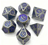 Metall würfel mit einem Retro-Stern-gemusterten DND TRPG-Spiel im Fantasy-Stil 7-tlg