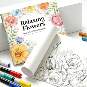 Livre de coloriage aux <span class=keywords><strong>fleurs</strong></span> relaxantes avec des motifs floraux complexes - Art-thérapie apaisante pour <span class=keywords><strong>adultes</strong></span>, papier couché, couverture souple - Product Image 3
