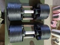 Ensemble d'haltères en fonte réglables de 24 kg avec logo personnalisé, rotation facile, rangement compact pour une utilisation en salle de sport sur peu d'espace au sol