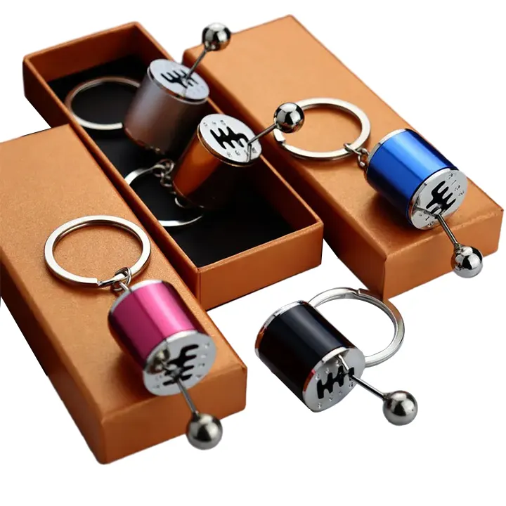 Creative Personalized Zinc Alloy Turbo Car Parts Gear Box Engraved Metal Keychain