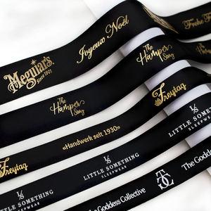 Gordon Ribbons Hot Sale Gold Foil Printing Logo Ribbons Tamanho personalizado 196 Stock Colors Ribbons Impresso Próprio Logotipo - Product Image 4