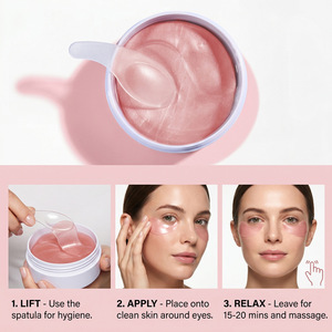 Masque pour les yeux en poudre rose anti-poches, collagène hydratant pour le soin des yeux - Product Image 3