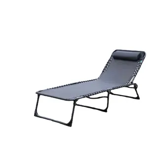 Chaise longue de plage de luxe Hangrui avec dossier réglable et oreiller pour une utilisation en extérieur