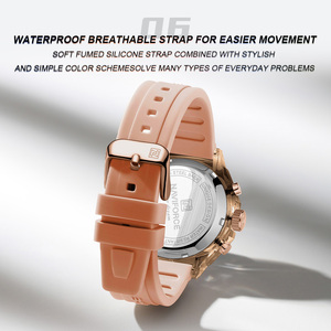 นาฬิกาข้อมือ <span class=keywords><strong>NAVIFORCE</strong></span> 7109 รุ่นขายดี จอแสดงผลคู่ สำหรับเล่นกีฬา เรืองแสง กันน้ำ สายซิลิโคน ควอตซ์ สำหรับ<span class=keywords><strong>ผู้หญิง</strong></span> เหมาะสำหรับใส่ทำงาน - Product Image 4