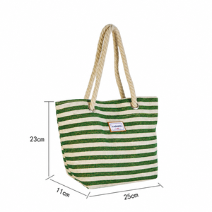 Bolso de Mano Grande Personalizado de Lona de Algodón con Asas de Cuerda, Resistente al Agua, Bordado, Moderno, para la Playa, Estilo Vestido para Mujer - Product Image 2