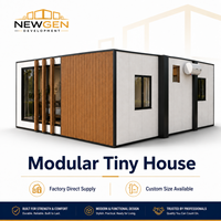 Casa Modular Pequeña de Diseño Moderno con Paredes de Panel Sándwich, Suministro Directo de Fábrica, Tamaño Personalizado Disponible, Estructura de Acero, Villa de Dos Alas