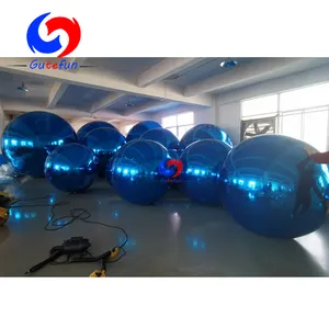 Christmas Village Balloons Supply Ornament Entrance Big Shiny Blue Balls Gold, Silver ,Giant Blue Jumbo Mirror Orbs