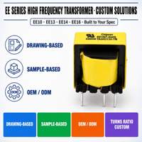 Transformateur Flyback Haute Fréquence EE10 EE10-A1 à Noyau de Ferrite PC44, Montage Vertical sur PCB, 6 Broches, Transformateur d'Isolation SMPS, OEM ODM