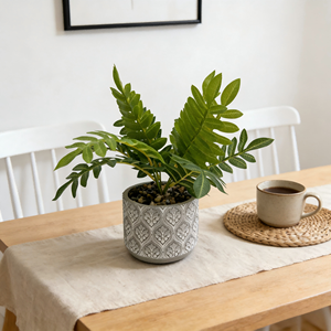 Maceta de Cemento con Remolino y Follaje Tropical Artificial - Decoración Moderna para Sala de Estar - Product Image 5