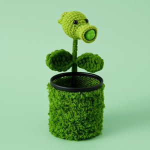 Regalos para el Día del Maestro y Temporada de Graduación, Portalápices de Lana Tejida a <span class=keywords><strong>Crochet</strong></span> con Forma de Hoja, Ecológicos, Hechos a Mano, Serie para el Escritorio del Trabajo - Product Image 4