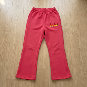 Pantalon de jogging évasé taille mi-haute en dentelle 300 GSM personnalisé pour femmes adultes, 100 % coton, décontracté, patchwork 2025 - Product Image 3