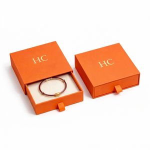 Boîte à bracelet avec logo personnalisé, boîte à bijoux rigide de luxe avec tiroir, insert en daim pour l'emballage de bijoux, fabrication OEM, livraison directe d'usine - Product Image 5