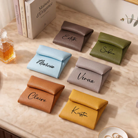 Mini pochette en cuir PU de style coréen, porte-cartes personnalisé pour femme, grande capacité, léger, sac cadeau