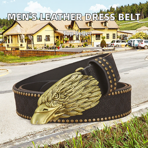 Cinturón Casual para Hombre de Alta Calidad, Venta Directa de Fábrica, Estilo Vintage, Personalizado, Material de Cuero Vacuno, Hebilla de Aleación, Diseño Floral, 3.5cm - Product Image 2