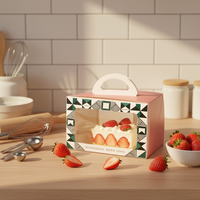 Boîte à gâteau triangulaire en plastique de qualité supérieure, emballage cadeau - Taille et impression personnalisées pour les supermarchés et les expositions