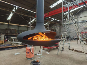 2025 Independiente Estilo moderno Suspendido <span class=keywords><strong>Dibujo</strong></span> personalizado Metal Quema <span class=keywords><strong>de</strong></span> madera Calentador interior Chimenea giratoria - Product Image 2