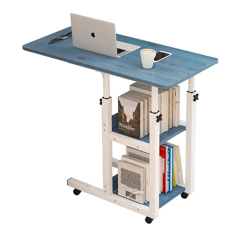 Home Office Bijzettafel Met Caster Wielen Hoogte Verstelbare Bureau Pc Laptop Tafel Workstation