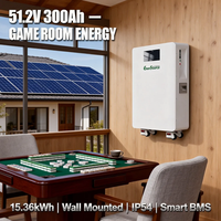 Baterai Lithium Ion 15kWh 48V 51.2V 300Ah untuk Sistem Tenaga Surya Terpasang di Dinding dengan Roda
