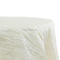 Nouveau design accordéon froissé taffetas nappe ronde fête grande nappe froissée