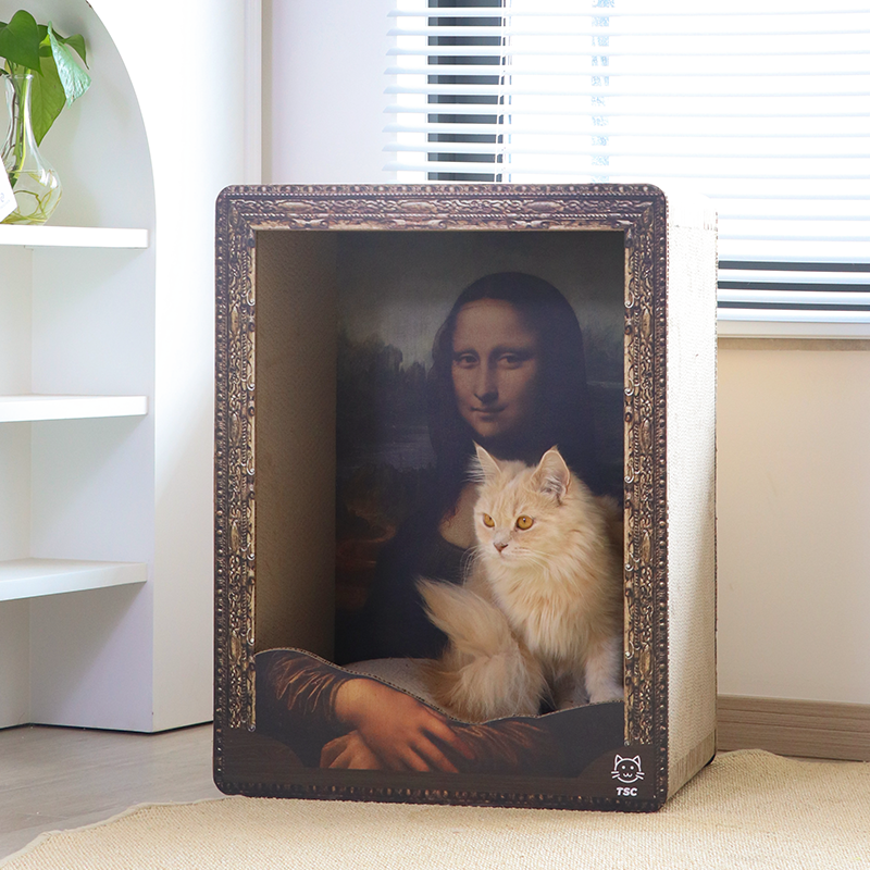 Mona Lisa Cat Scratch Board Cat Nest