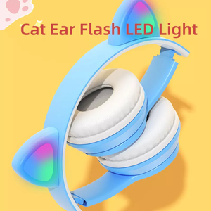 Offres Spéciales Led mignon P47 <span class=keywords><strong>chat</strong></span> <span class=keywords><strong>oreille</strong></span> casque Bt5.0 casque sans fil avec micro enfant fille stéréo P47M écouteur - Product Image 4