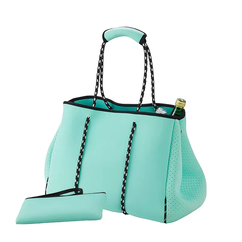 2023 New Designer Neoprene Perforated Tote Bag With small Wallets Large Capacity Women's Beach bag