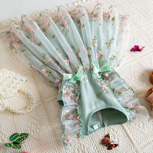 <span class=keywords><strong>Vestidos</strong></span> <span class=keywords><strong>para</strong></span> Niña 2026, Vestido Floral con Parches de Tul Verde <span class=keywords><strong>para</strong></span> Niña - Product Image 5